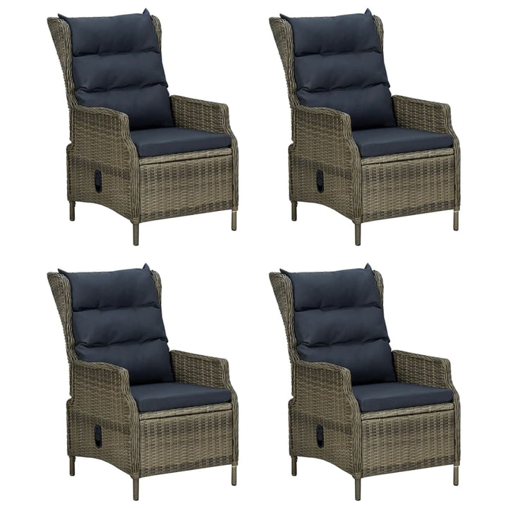 spisebordssæt til haven 5 dele polyrattan brun