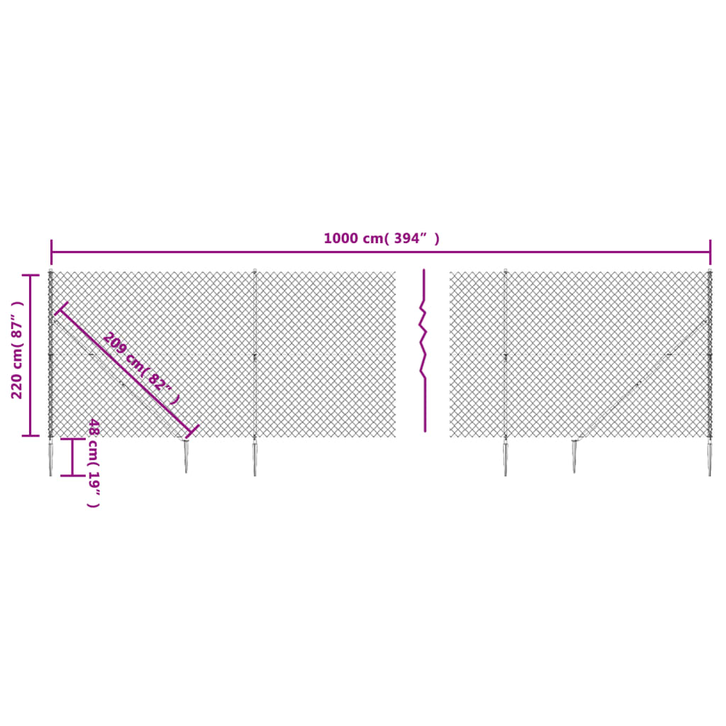 trådhegn med jordspyd 2,2x10 m grøn