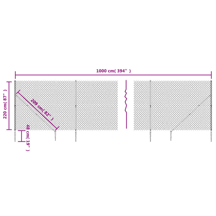 trådhegn med jordspyd 2,2x10 m grøn