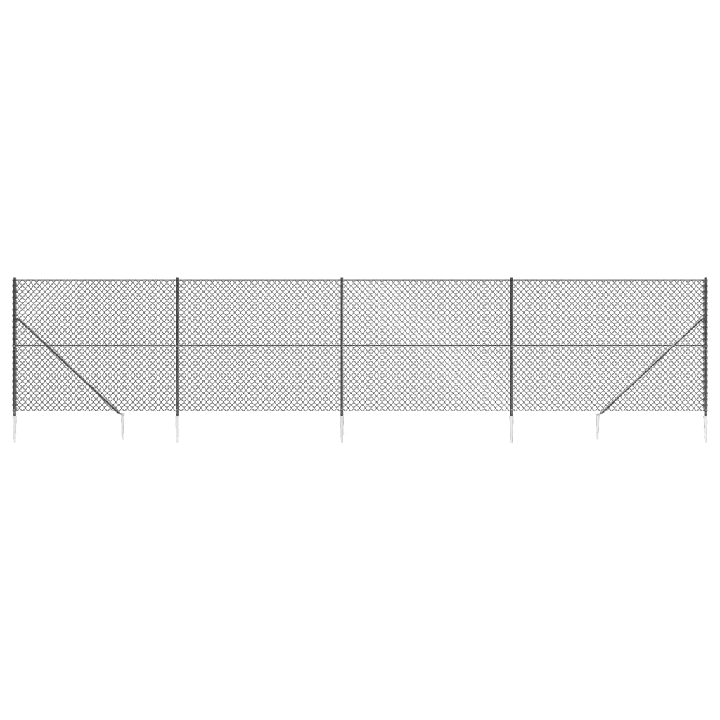 trådhegn med jordspyd 1,8x10 m antracitgrå