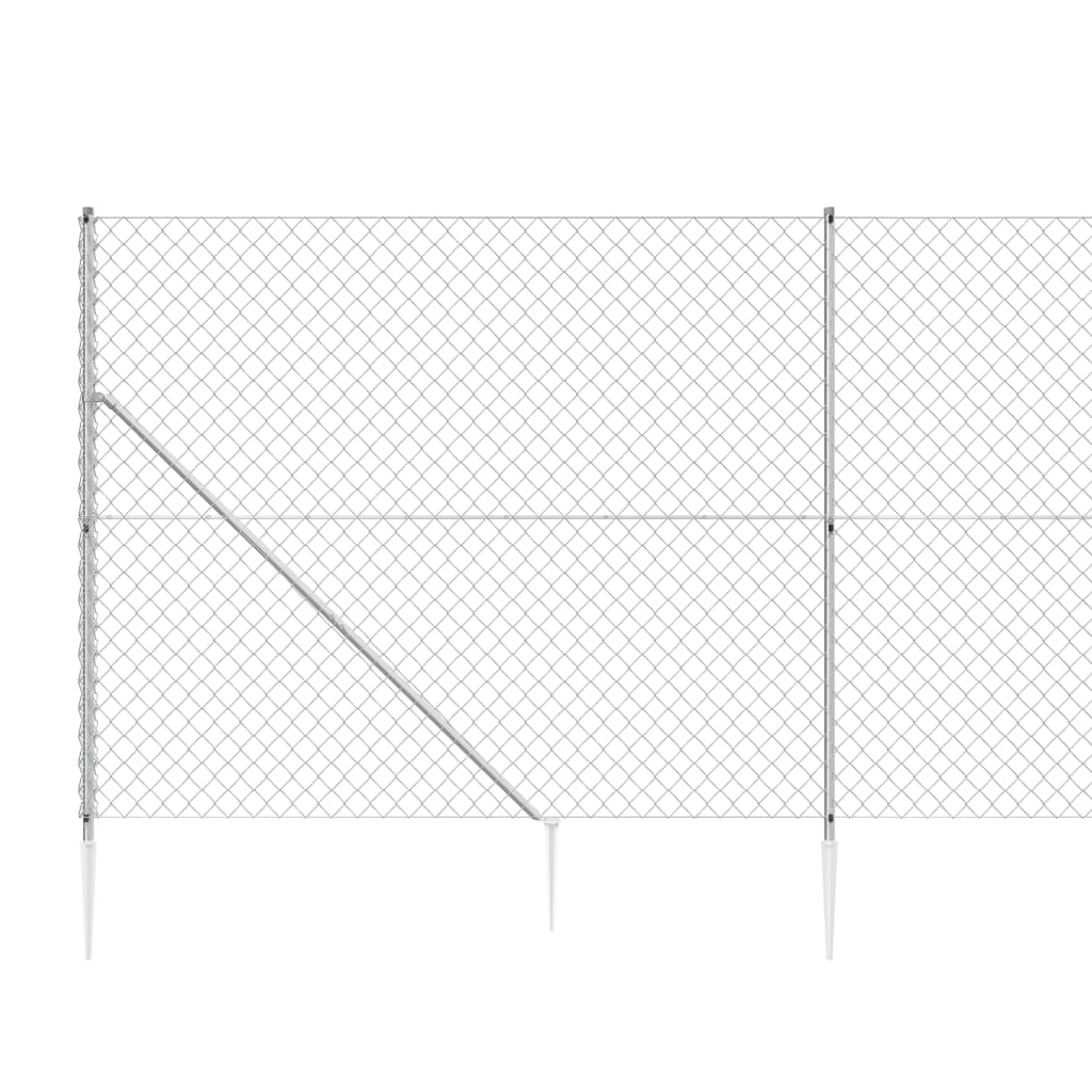 trådhegn med jordspyd 1,8x10 m sølvfarvet