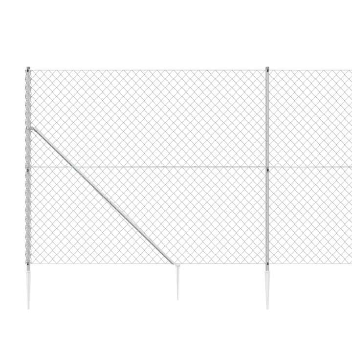 trådhegn med jordspyd 1,8x10 m sølvfarvet