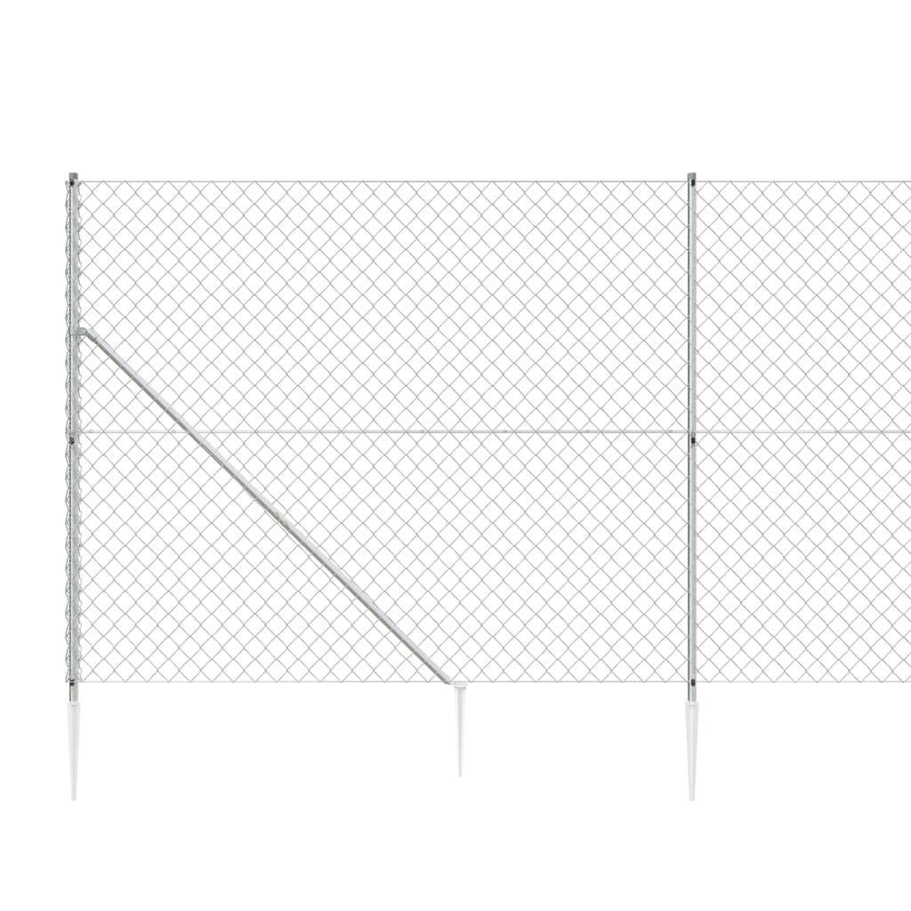 trådhegn med jordspyd 1,6x25 m sølvfarvet