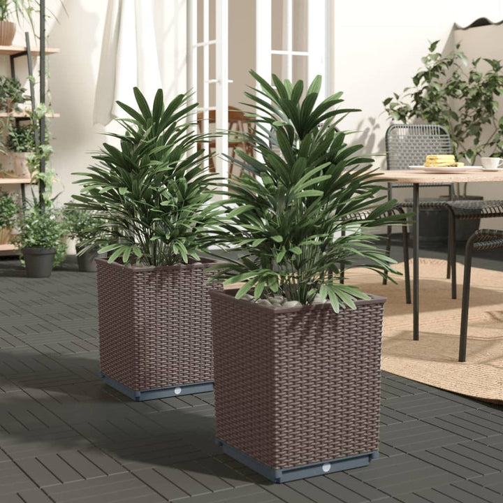 plantekasser 2 stk. 30x30x37 cm polypropylen brun