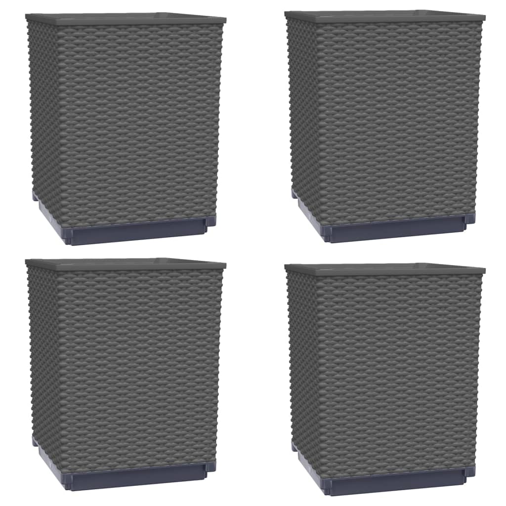 plantekasser 4 stk. 30x30x37 cm polypropylen sort