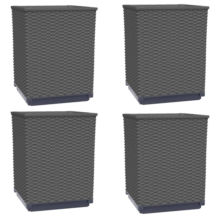 plantekasser 4 stk. 30x30x37 cm polypropylen sort