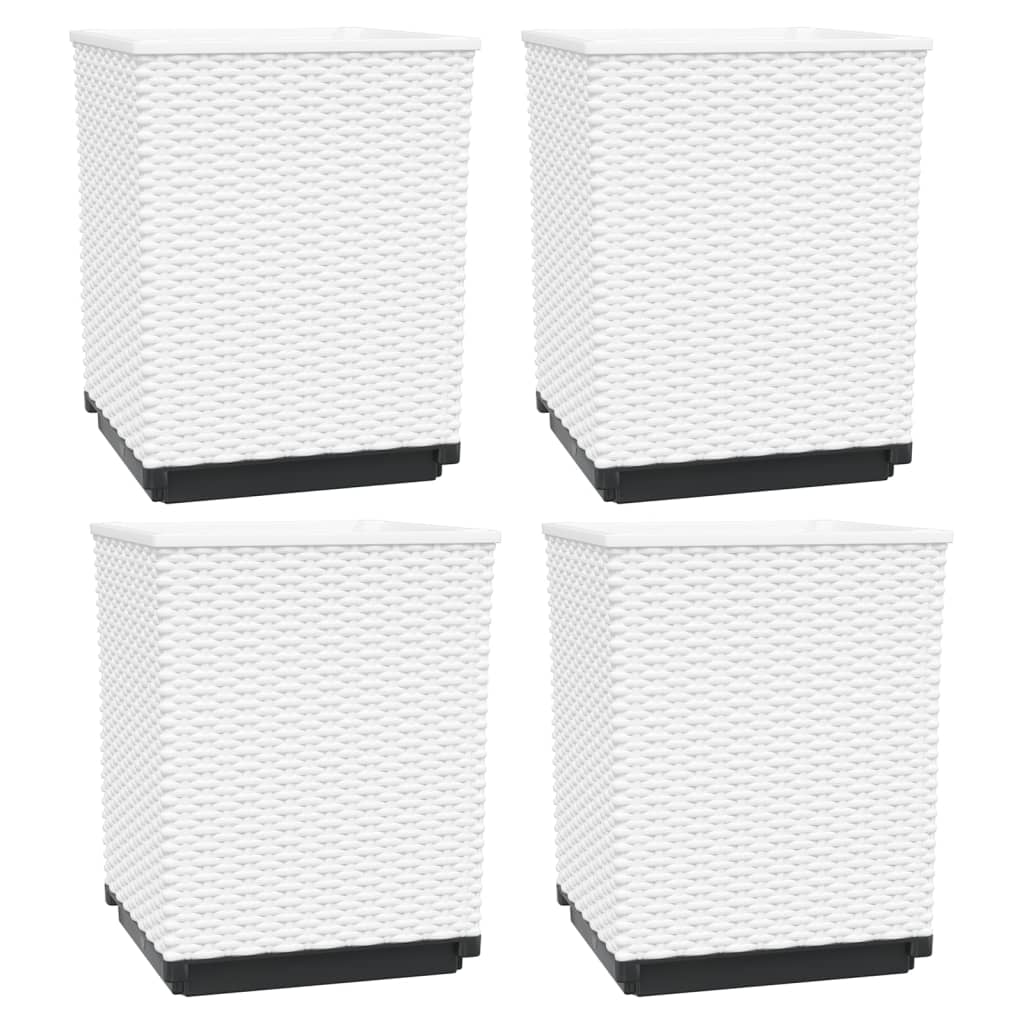 plantekasser 4 stk. 30x30x37 cm polypropylen hvid