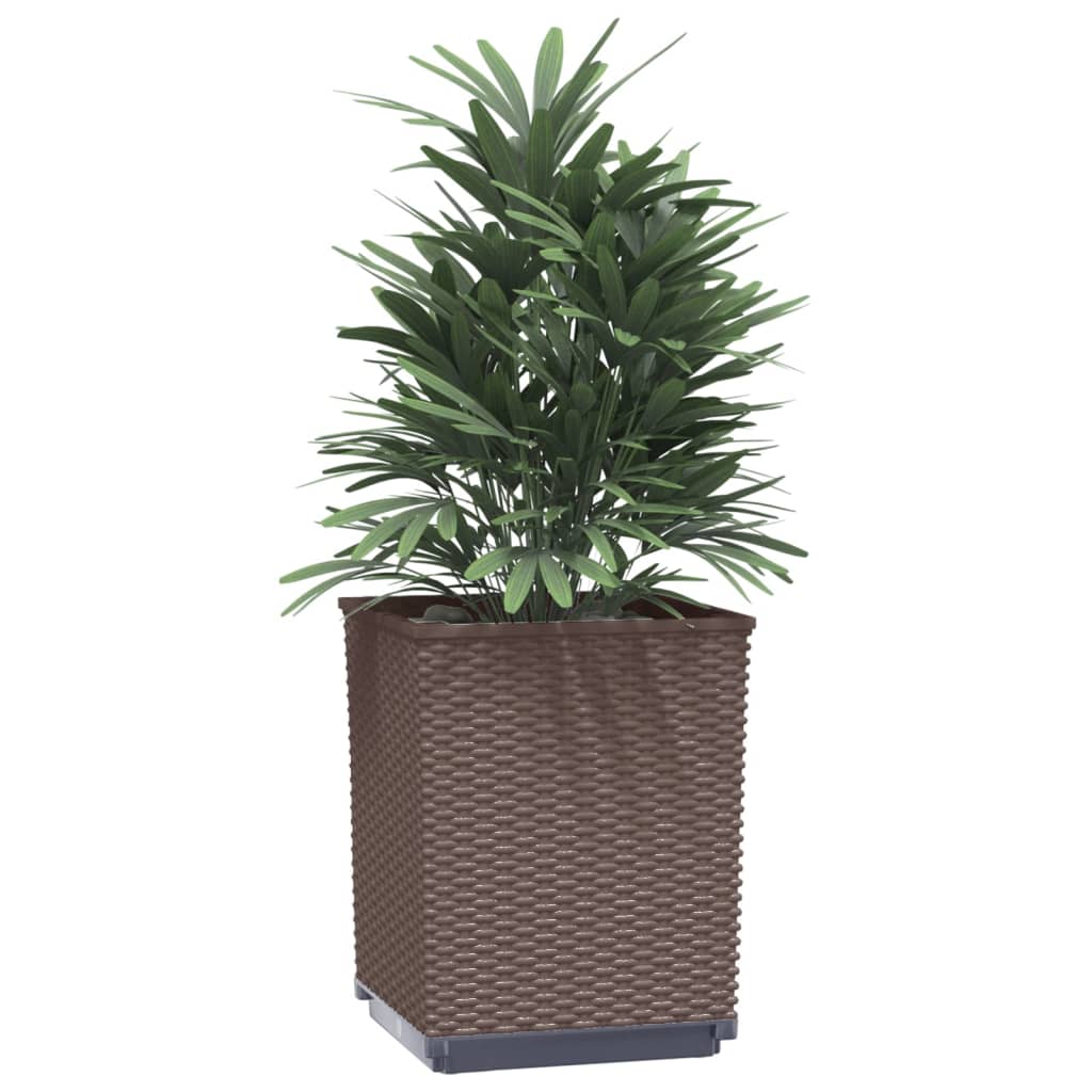 plantekasser 4 stk. 30x30x37 cm polypropylen brun