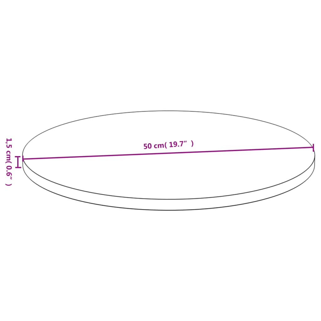 bordplade Ø50x1,5 cm bambus