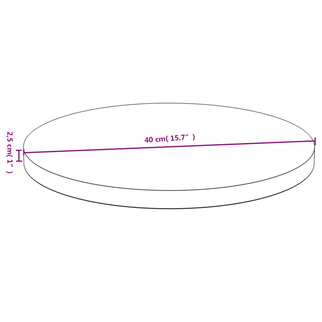 bordplade Ø40x2,5 cm bambus