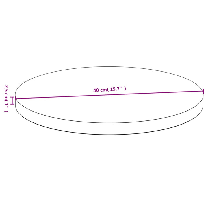bordplade Ø40x2,5 cm bambus