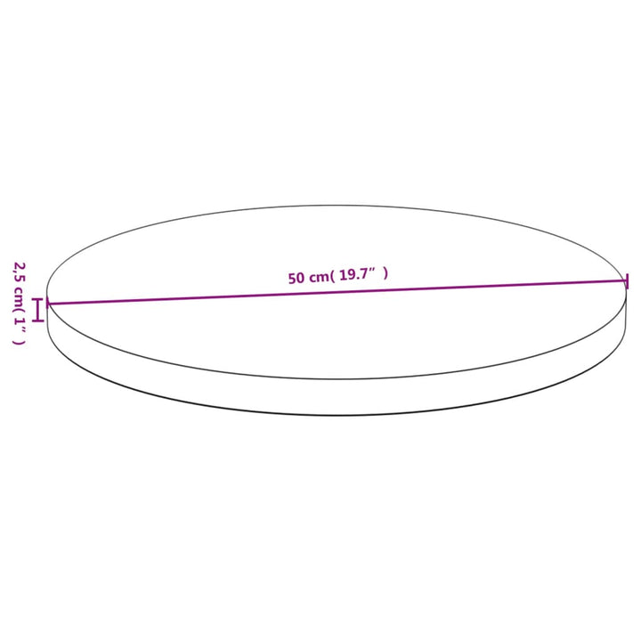 bordplade Ø50x2,5 cm bambus
