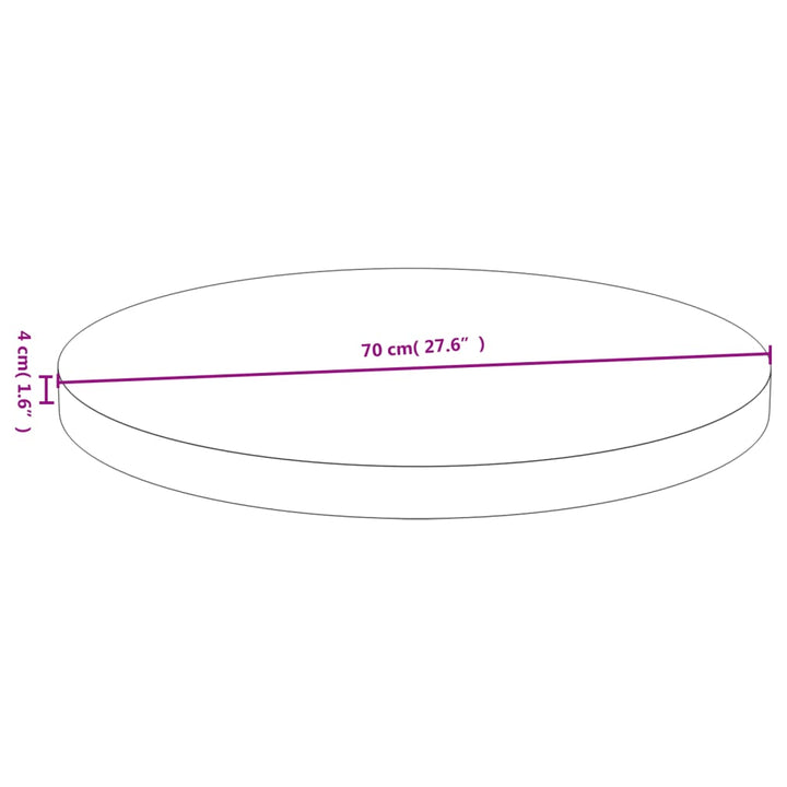 bordplade Ø70x4 cm bambus