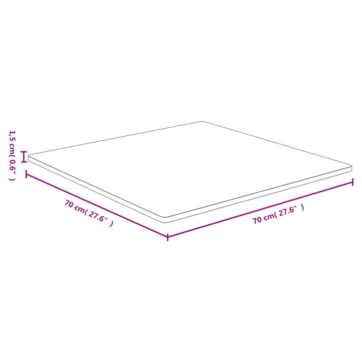 bordplade 70x70x1,5 cm bambus