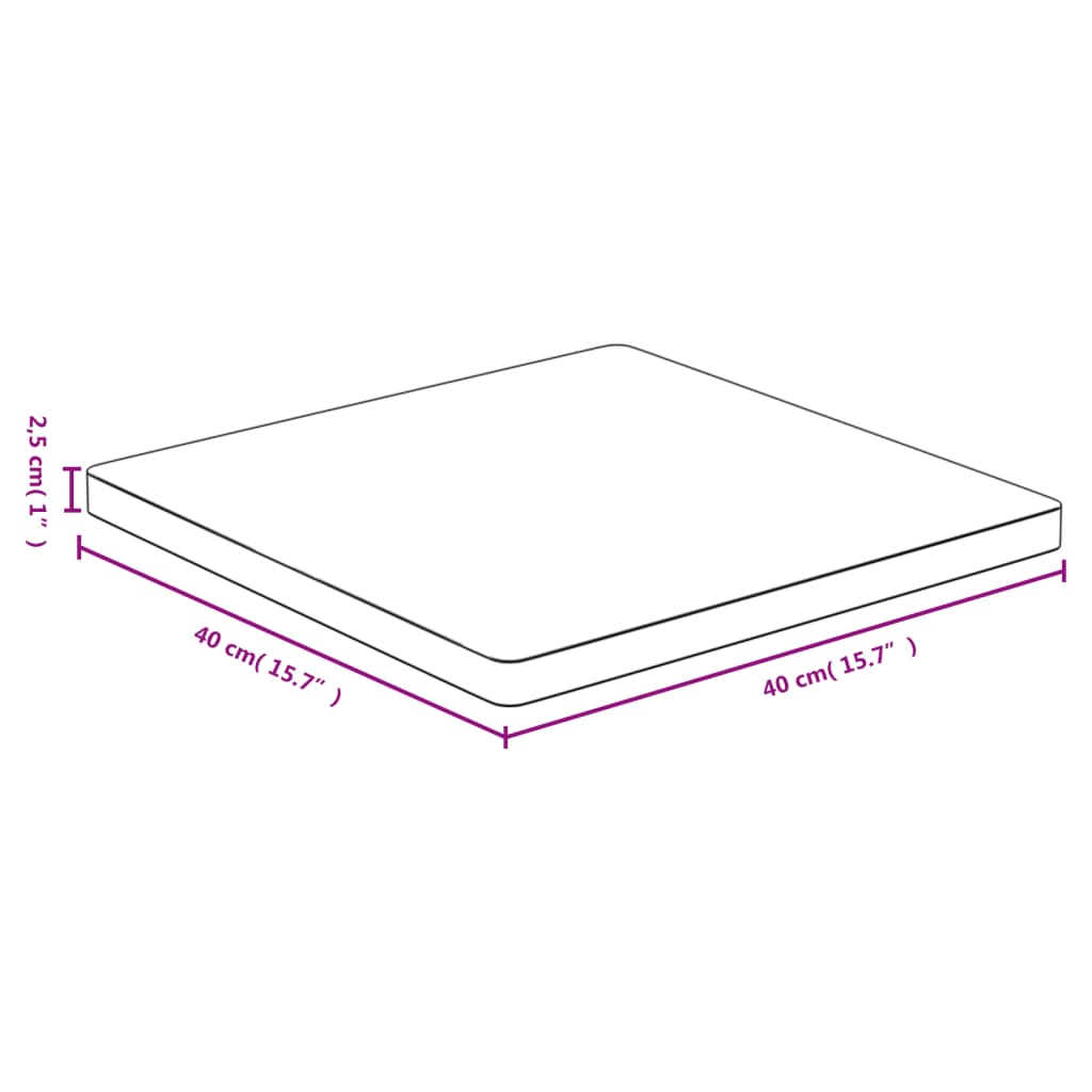 bordplade 40x40x2,5 cm bambus