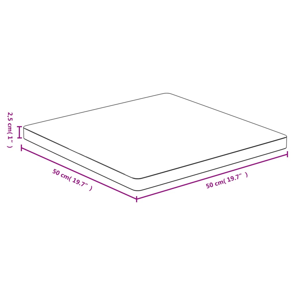 bordplade 50x50x2,5 cm bambus