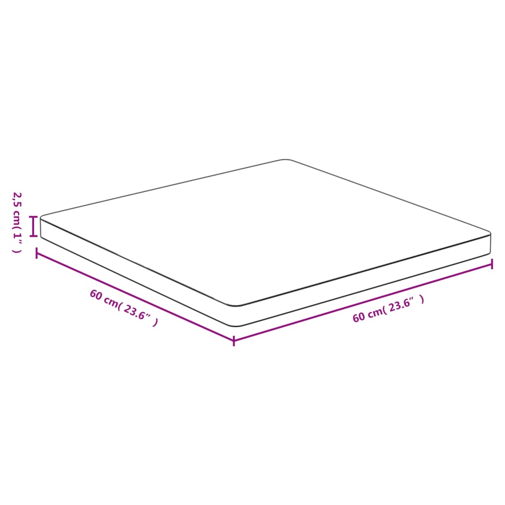 bordplade 60x60x2,5 cm bambus