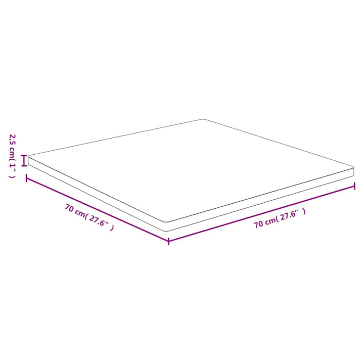 bordplade 70x70x2,5 cm bambus