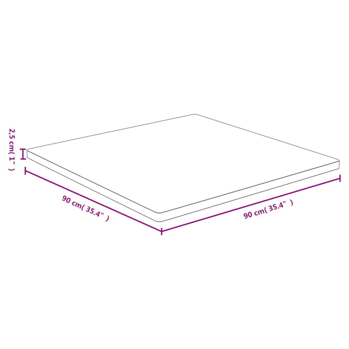 bordplade 90x90x2,5 cm bambus