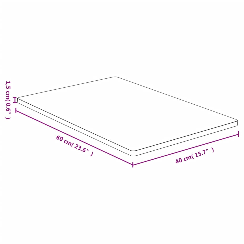 bordplade 40x60x1,5 cm bambus