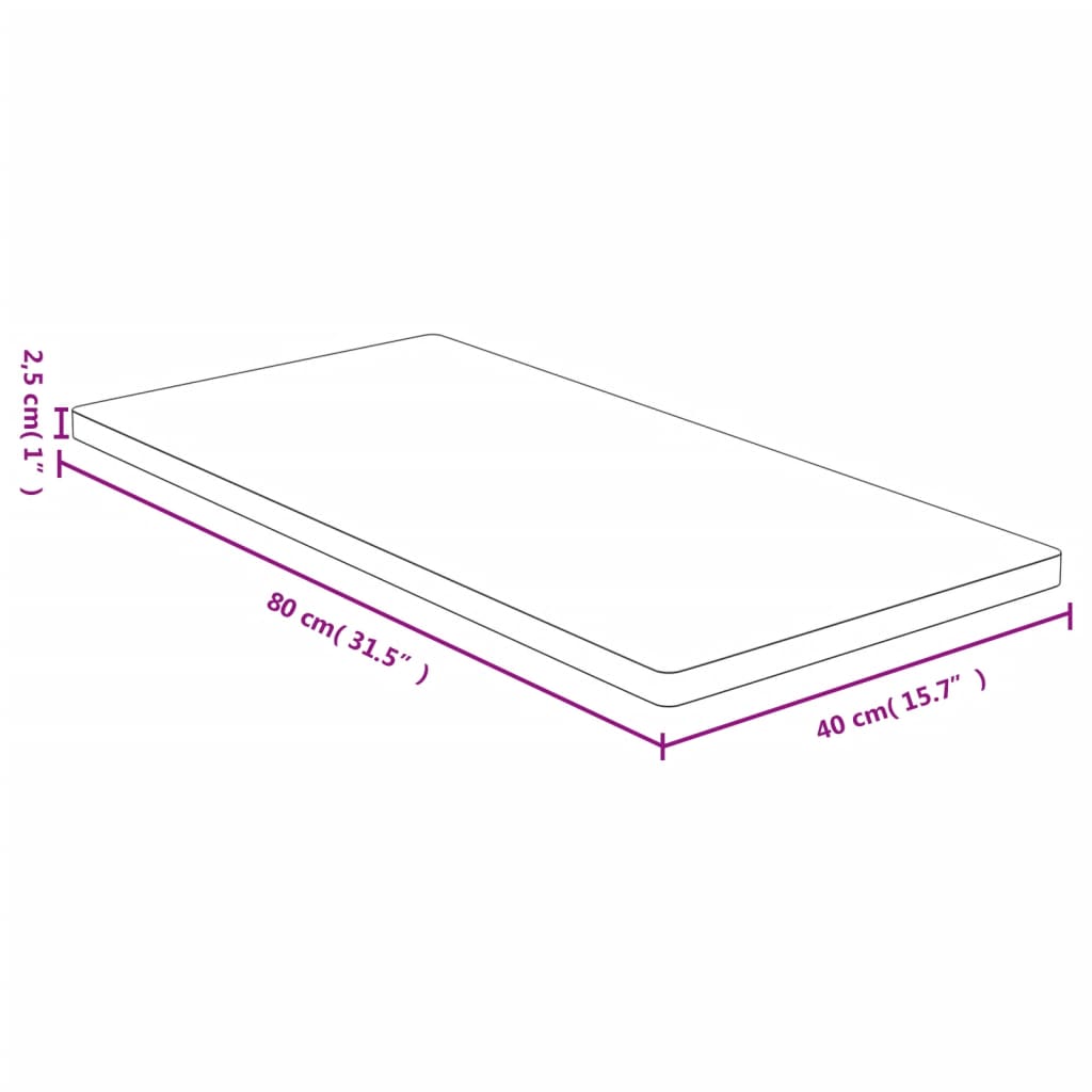 bordplade 40x80x2,5 cm bambus