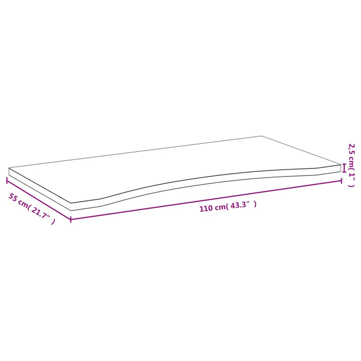 bordplade til skrivebord 110x55x2,5 cm bambus