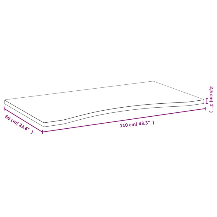 bordplade til skrivebord 110x60x2,5 cm bambus