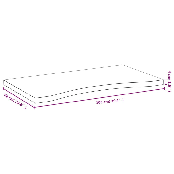 bordplade til skrivebord 100x60x4 cm bambus