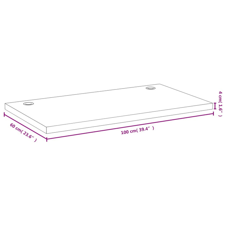 bordplade til skrivebord 100x60x4 cm bambus