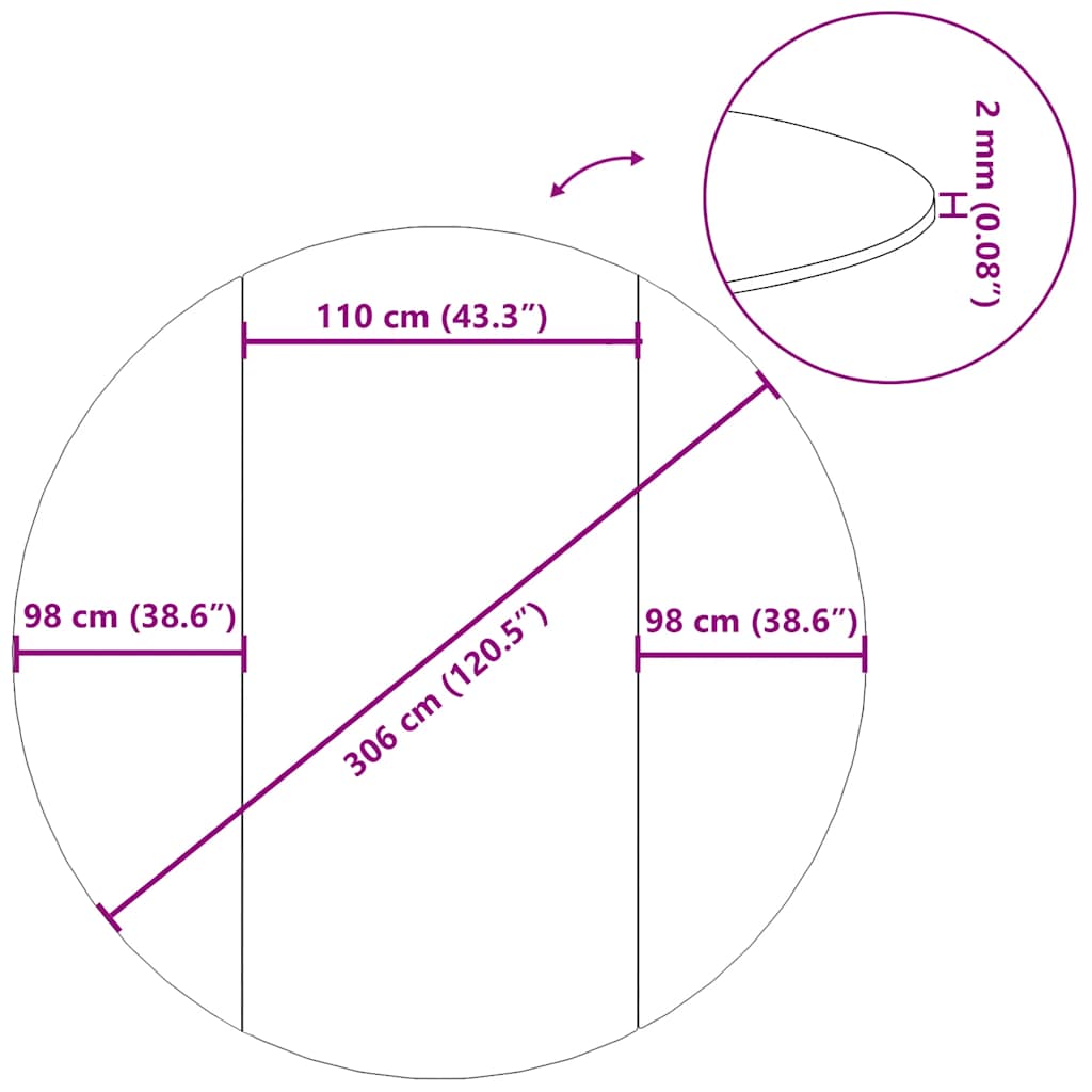 poolunderlag Ø306 cm polyester-geotekstil lysegrå