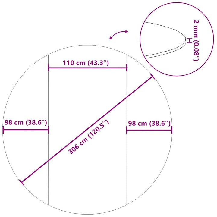 poolunderlag Ø306 cm polyester-geotekstil lysegrå