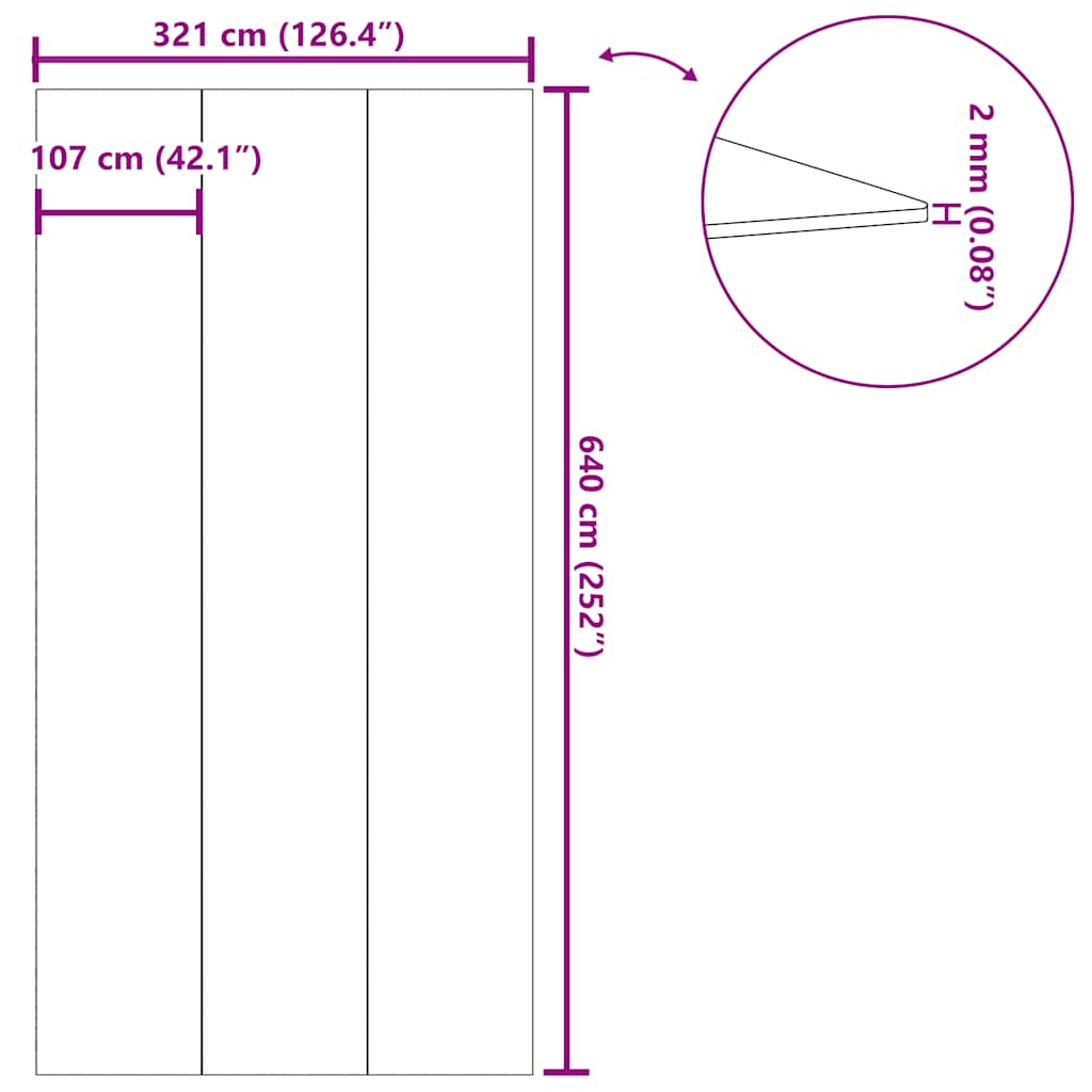 poolunderlag 640x321 cm polyester-geotekstil lysegrå
