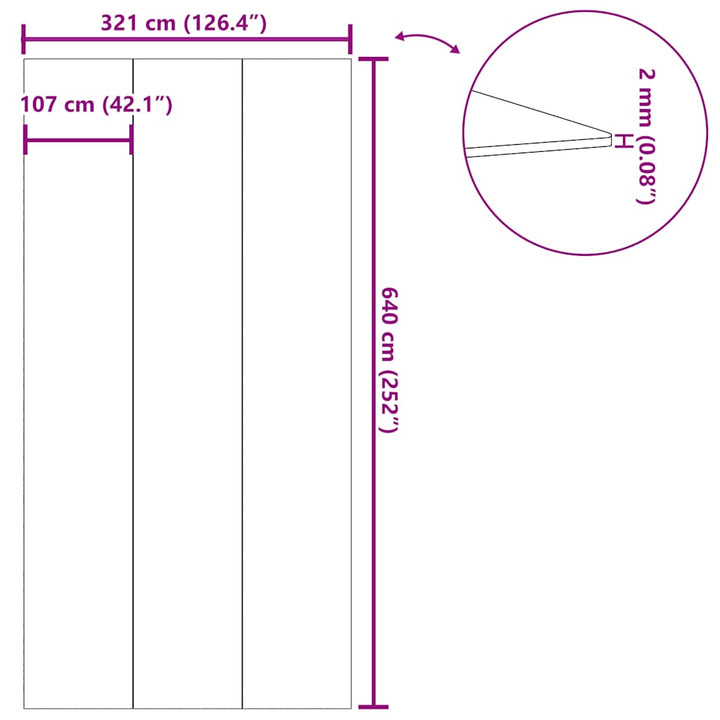 poolunderlag 640x321 cm polyester-geotekstil lysegrå