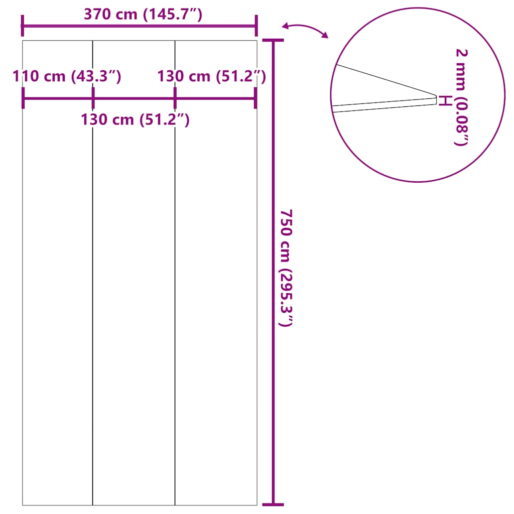 poolunderlag 750x370 cm polyester-geotekstil lysegrå