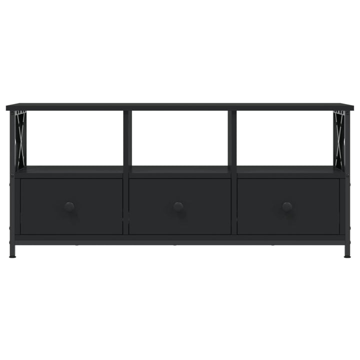 tv-bord 102x33x45 cm konstrueret træ og jern sort