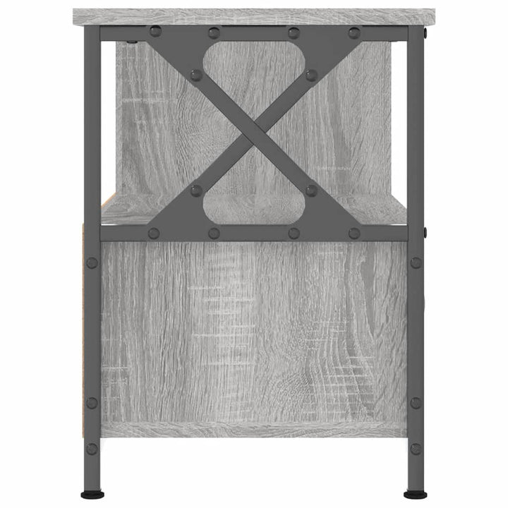 tv-bord 90x33x45 cm konstrueret træ og jern grå sonoma-eg