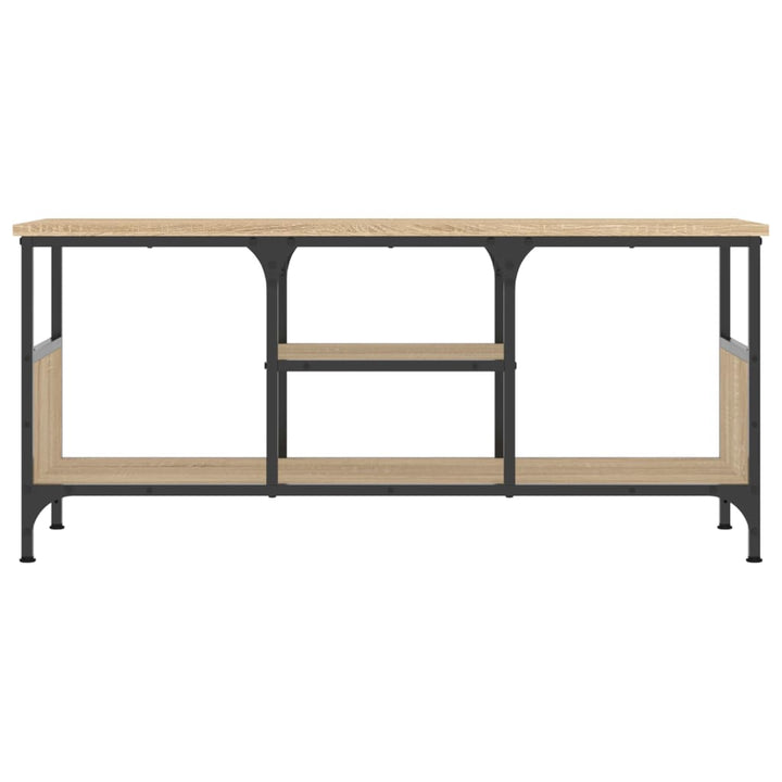 tv-bord 100x35x45 cm konstrueret træ og jern sonoma-eg