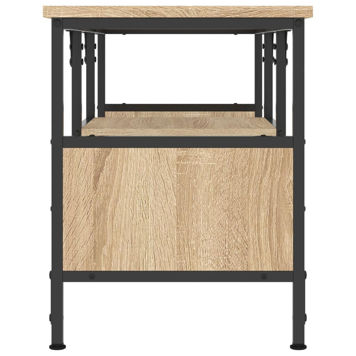tv-bord 100x35x45 cm konstrueret træ og jern sonoma-eg