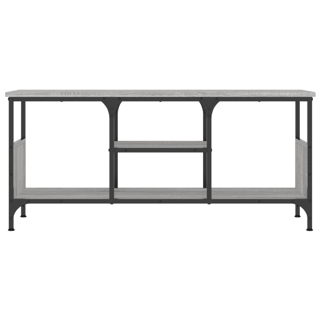 tv-bord 100x35x45 cm konstrueret træ og jern grå sonoma-eg