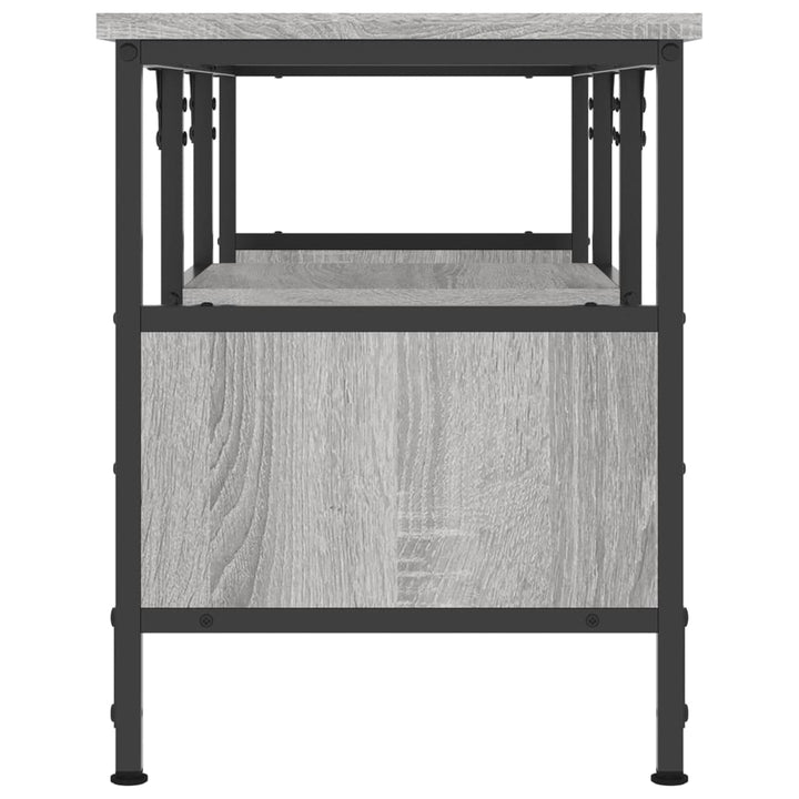 tv-bord 100x35x45 cm konstrueret træ og jern grå sonoma-eg