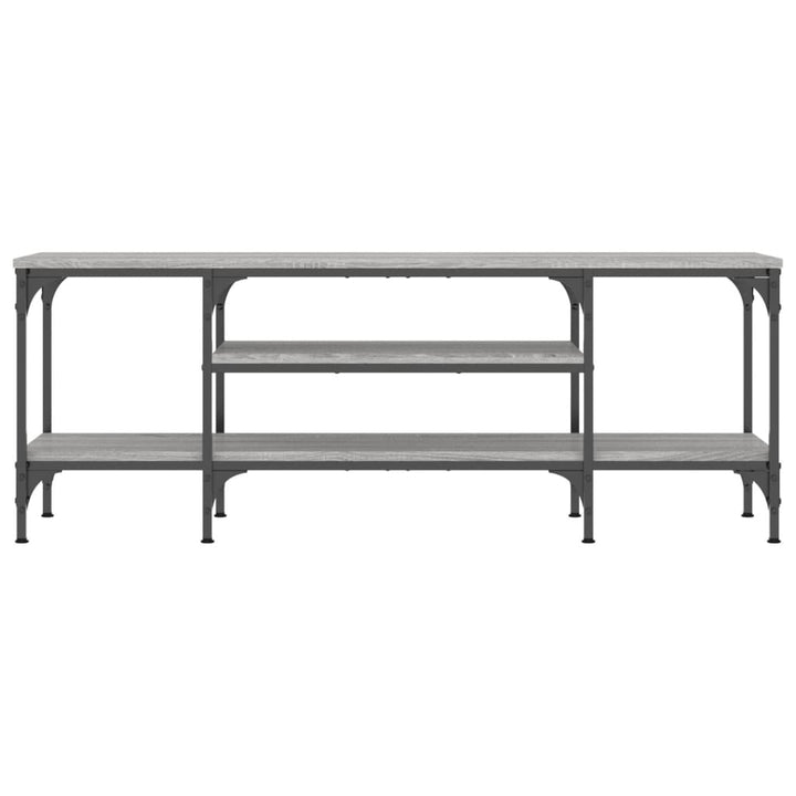 tv-bord 121x35x45 cm konstrueret træ og jern grå sonoma-eg
