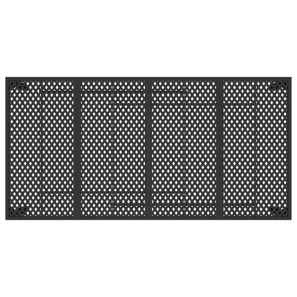 havebord 200x100x72 cm stål antracitgrå