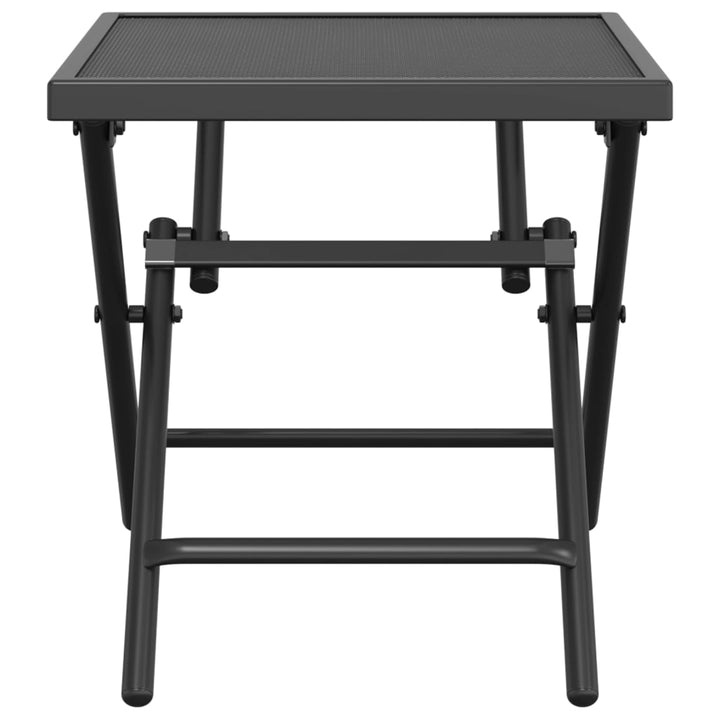 foldbart havebord 38x38x38 cm stål og meshstof antracitgrå