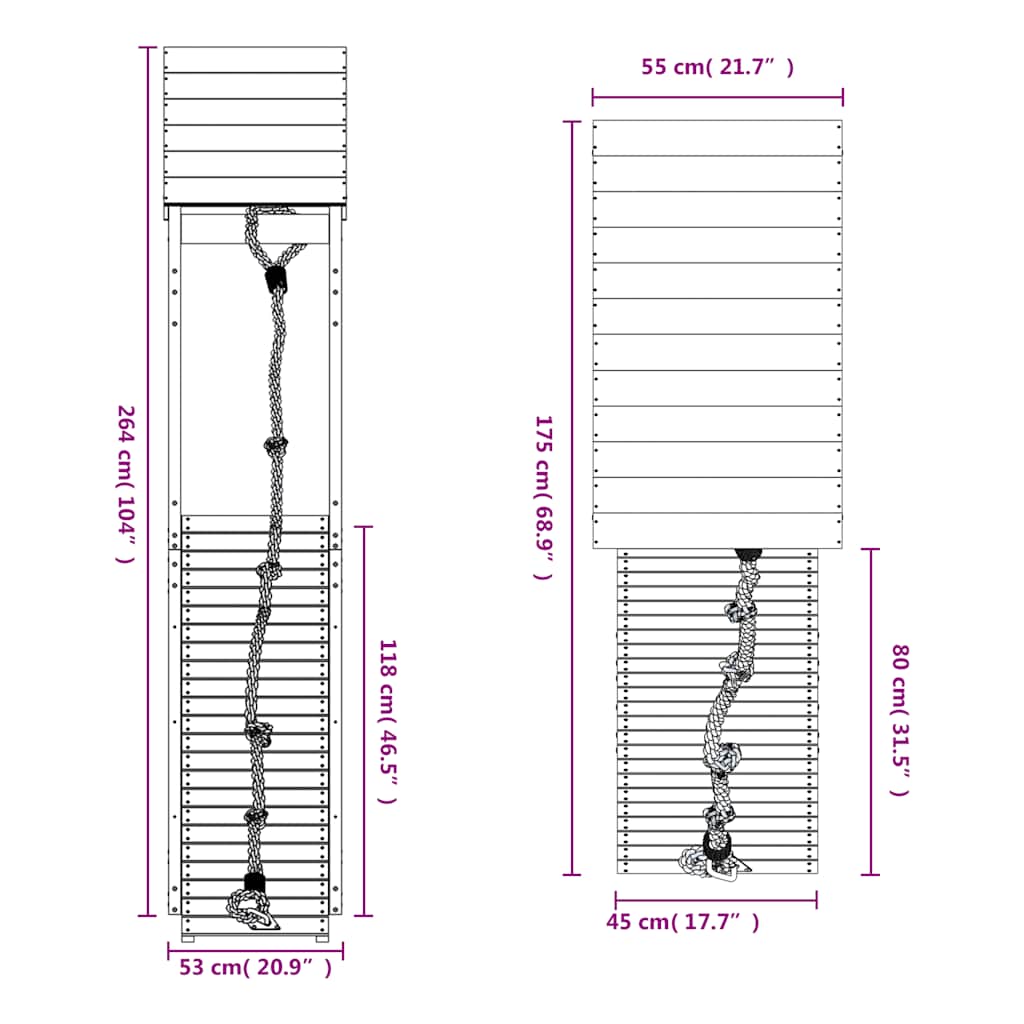 legehus med klatrevæg massivt douglasgran