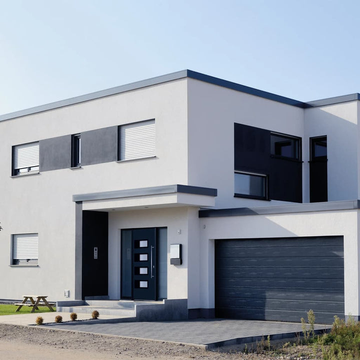 hoveddør 100x210 cm aluminium og PVC antracitgrå