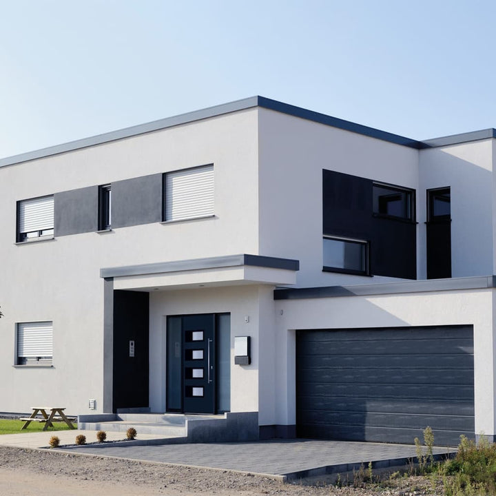 hoveddør 110x210 cm aluminium og PVC antracitgrå
