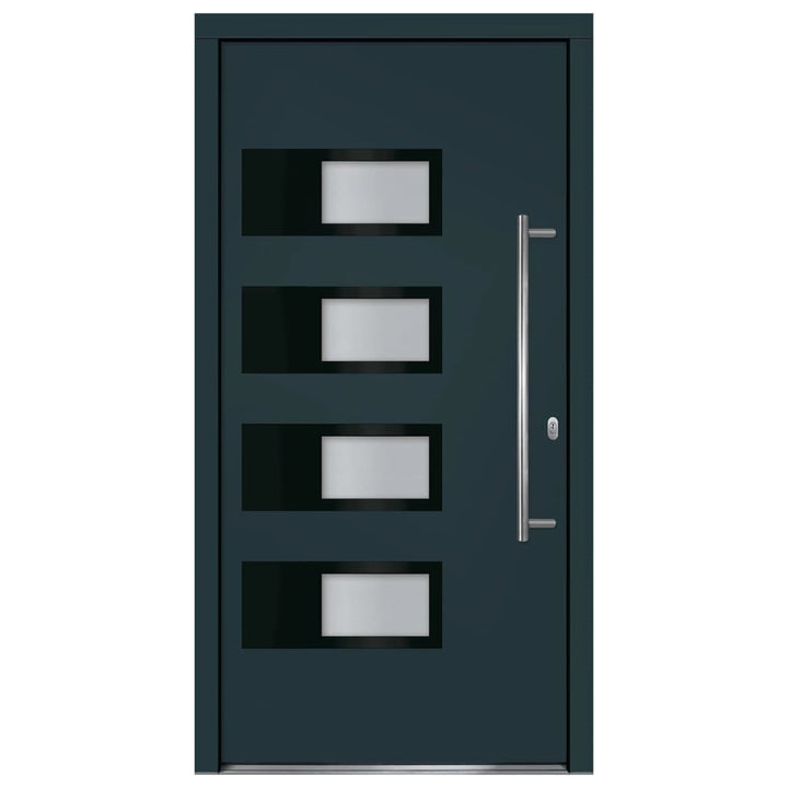 hoveddør 110x210 cm aluminium og PVC antracitgrå
