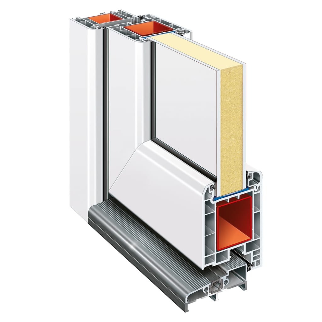 hoveddør 98x200 cm PVC hvid