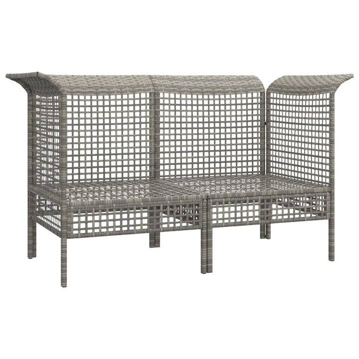 hjørnemoduler til havesofa 2 stk. med hynder polyrattan grå