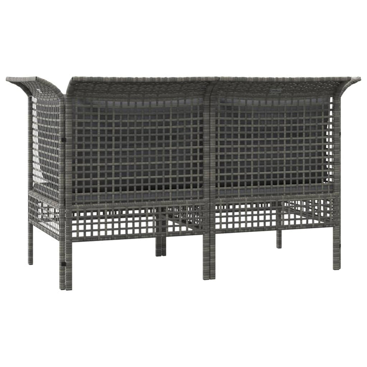 hjørnemoduler til havesofa 2 stk. med hynder polyrattan grå